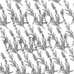 seamless background with branches leaf