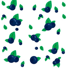 seamless pattern with blueberry