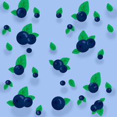 seamless pattern with blueberry