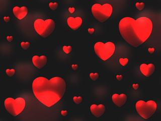 Love background illustration, red and black