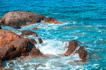 Seascape with waves and rocks