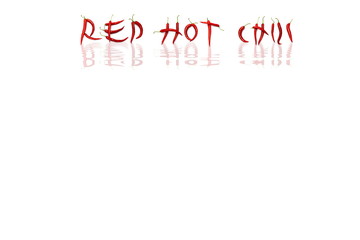 Fototapeta na wymiar Red chili on paper white background