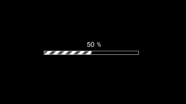 4k Internet Connexion Preloader Bar With Percent/ Animation of a design minimal preloader bar loading with percent of data loaded