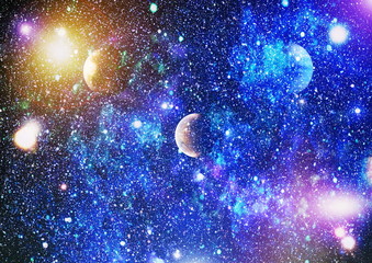 Futuristic abstract space background. Night sky with stars and nebula. Elements of this image...