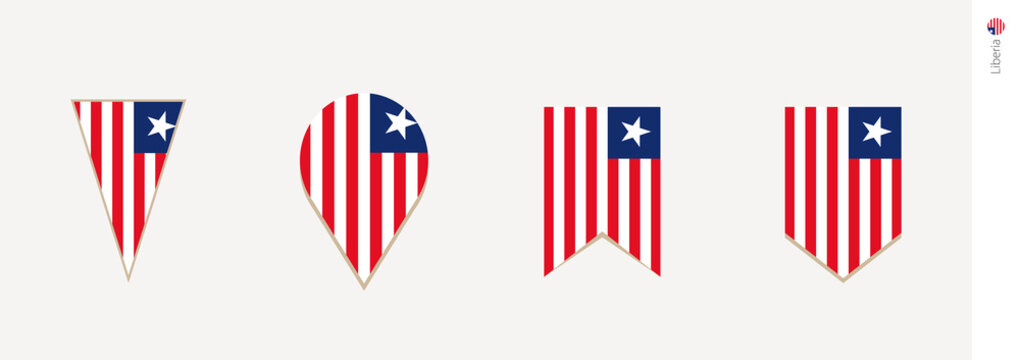 Liberia flag in vertical design, vector illustration