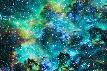 Futuristic abstract space background. Night sky with stars and nebula. Elements of this image...