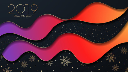 This is Christmas bright background with waves.