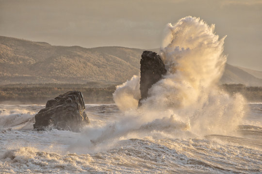 When the winds come out of the west, things get interesting at la Presqu'ile (Cape Breton Highlands National Park. &copy; Michel JS Soucy