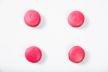 various colorful sweet macarons cookies for dessert