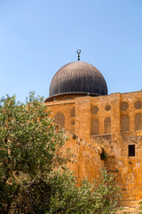 Rear view of the Mosque of Omar on the Temple Mount of Jerusalem, Israel