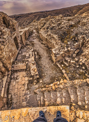 Jordan - October 01, 2018: Ruins of Ajloun castle in Jordan
