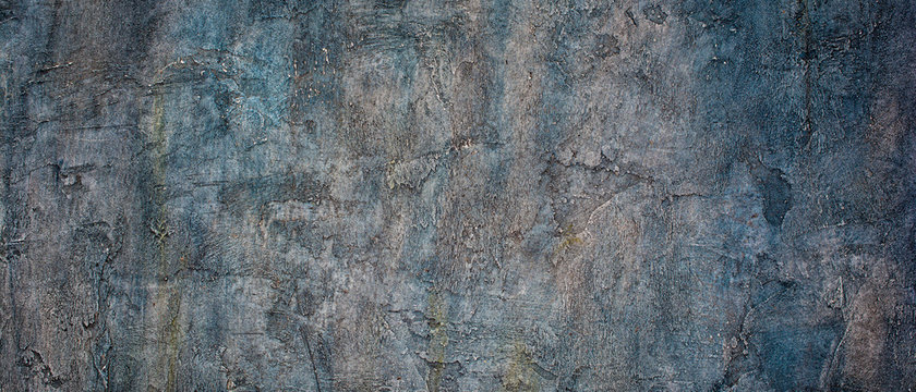 Banner of textured blue concrete background