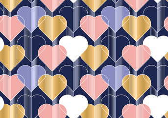Hearts color seamless vector pattern