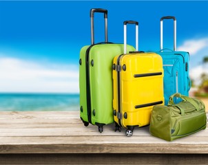 Luggage consisting of large suitcases rucksacks and travel bag