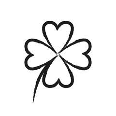 simple four-leaf clover drawing on white background vector illustration EPS10