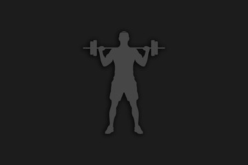Abstract Black White Fitness Man Illustration
