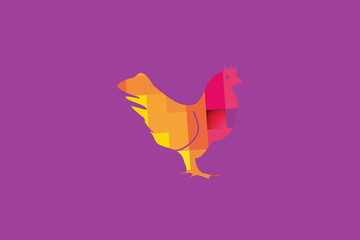 Abstract Geometric Cock Illustration