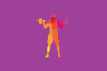 Abstract Geometric Fitness Man Illustration