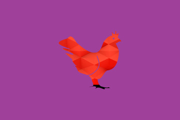 Abstract Polygon Cock Illustration
