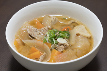 Tonjiru, Butajiru, pork miso soup in Japan
