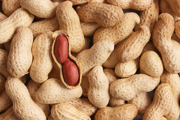  raw peanuts in the shell, background