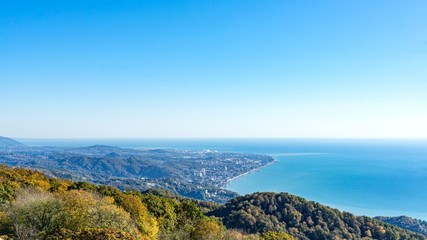 View from Ahun mountain, Sochi, Russia.