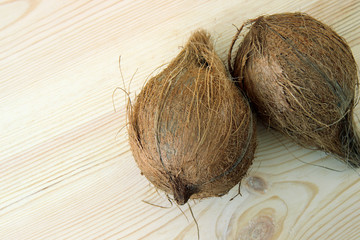 coconut on wooden background