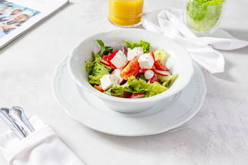 Fresh vegetable salad for breakfast, lunch
