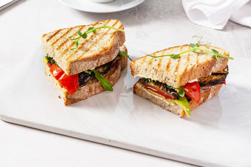 Sandwich  on a plate, breakfast