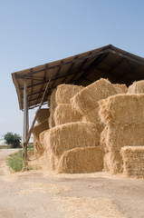 Bales of Straw in a shed