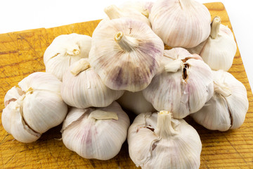 garlic on a cutting board
