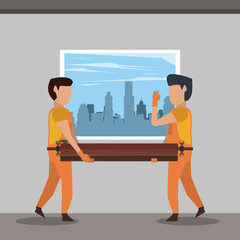 Obraz premium Construction house workers