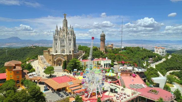 Aerial View of Tibidabo Monument