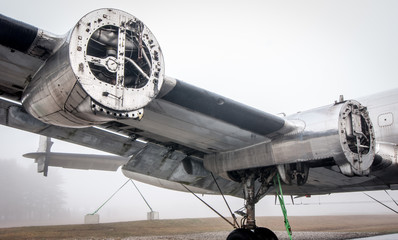 Old vintage airplane on runway