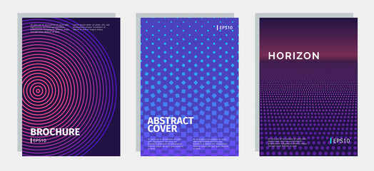 Set of modern abstract covers. Backgrounds for poster, flyer, banner, cover and advertising. EPS10