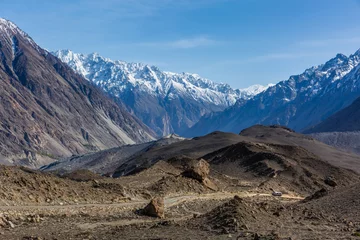 Schapenvacht deken met foto K2 Landscape of snow capped mountain range. A view from the glacier, Babusar Pass, Khyber Pakhtunkhwa, Gilgit Baltistan, Northern Pakistan.