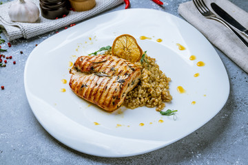 grilled Turkey fillet with bulgur