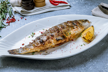 Fried sea bass