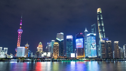 Obraz premium Shanghai. The tower is the Pearl of the East and skyscrapers of Pudong district.
