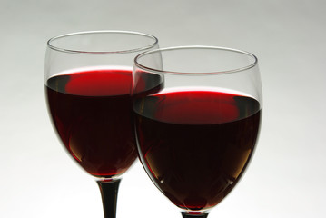 Two glasses of red wine