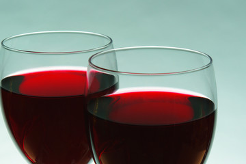 Two glasses of red wine