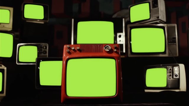 Vintage TVs Turning On and Turning Off Green Screen. You can replace green screen with the footage or picture you want with &ldquo;Keying&rdquo; effect in AE  (check out tutorials on YouTube).