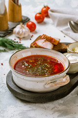 Borscht with sour cream