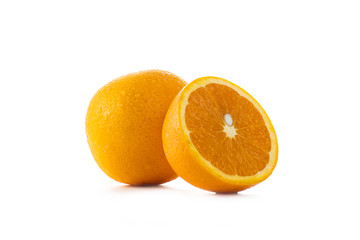 orange cut and jouice isolated in white background