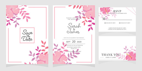 Fototapeta na wymiar wedding invitation card template with copper color flower floral background. wedding invitation. Save the date. Vector illustration.