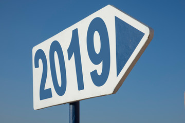 arrow sign to the new year 2019