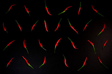 Fototapeta na wymiar red hot pepper on a black background