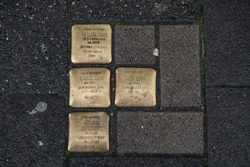 Gedenksteine der Judendeportation, Münster, Westfalen, Deutschland