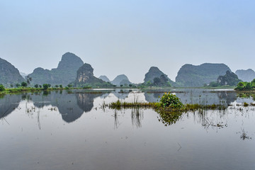 Fototapeta premium Mountains view in Ninh Binh, Vietnam