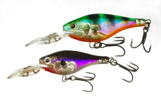 Fishing voblers isolated on white
